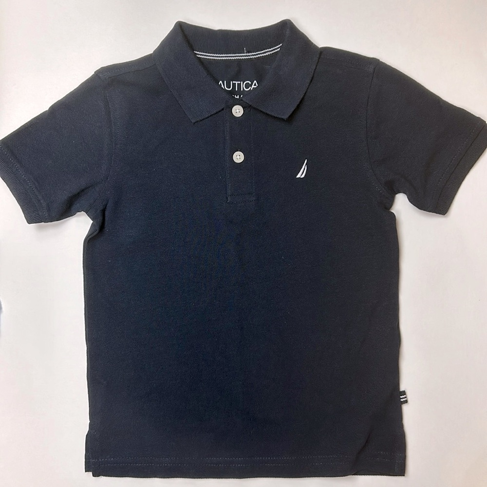 Nautica Navy Blue kids polo shirt size 4, NWT, button down collared top